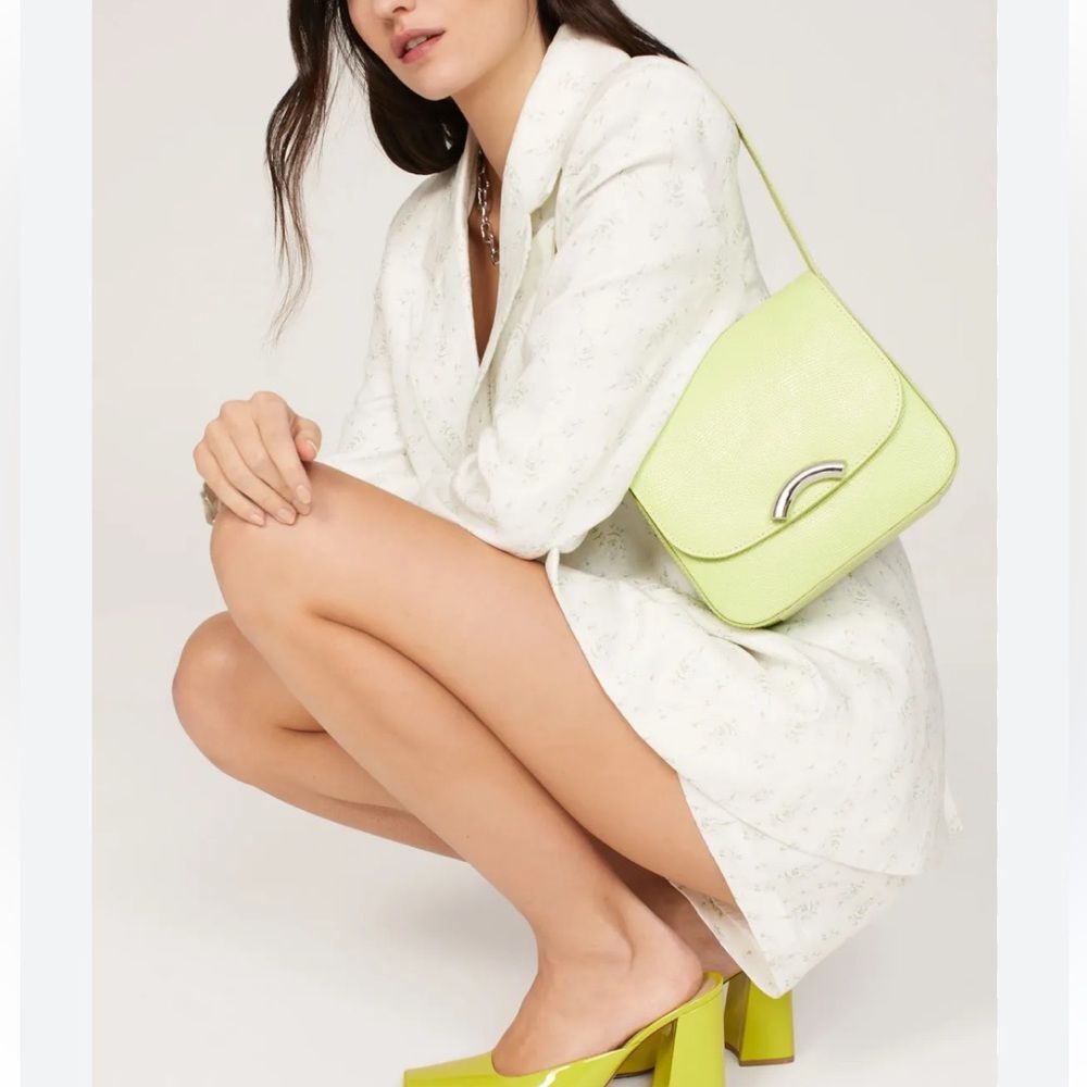 Little Liffner Lime Green Rainbow Bag Purse FLAWED rtr
